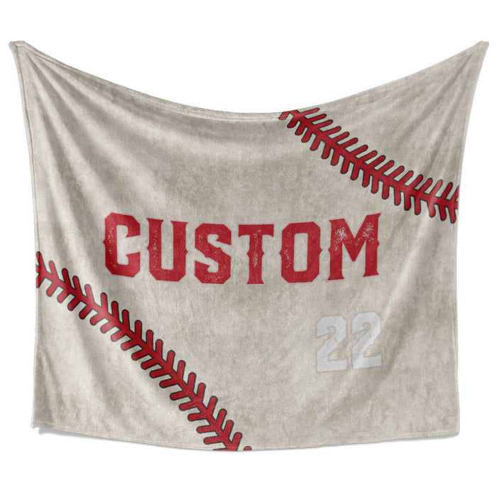 Baseball Laces Blanket - Personalized Blanket